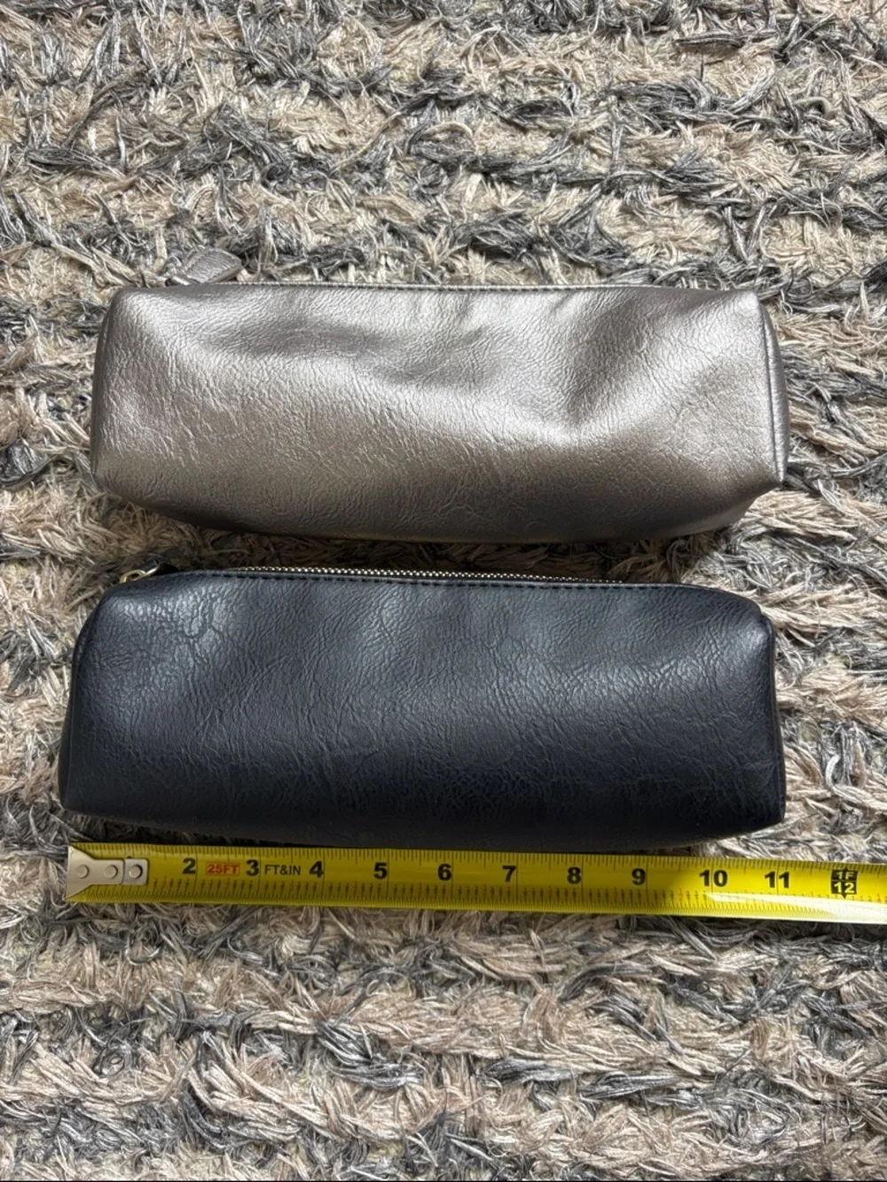 New! Neiman Marcus Cosmetic Pouch - Black and Silver Metallic to Choose From